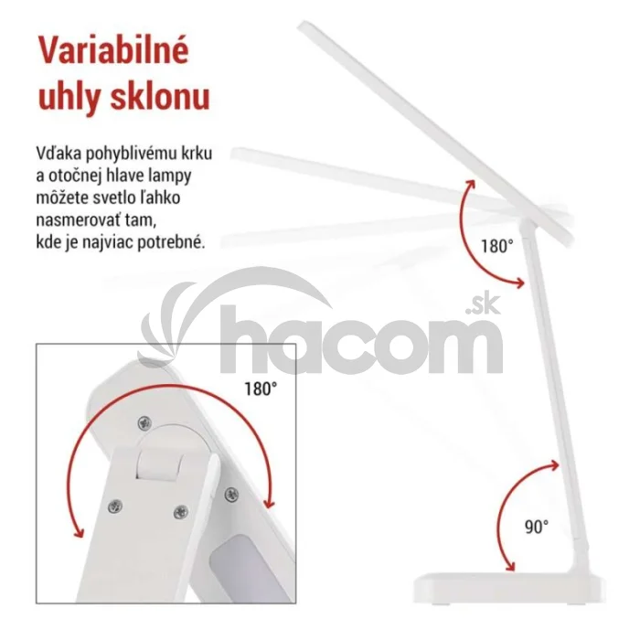 LED stolná lampa AMY, dobíjacia