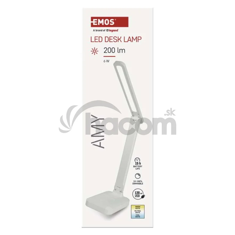 LED stolná lampa AMY, dobíjacia