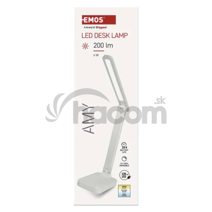 LED stolná lampa AMY, dobíjacia