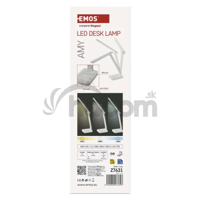LED stolná lampa AMY, dobíjacia