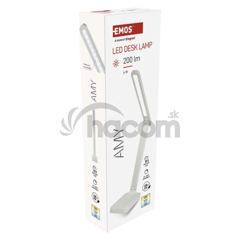 LED stolná lampa AMY, dobíjacia