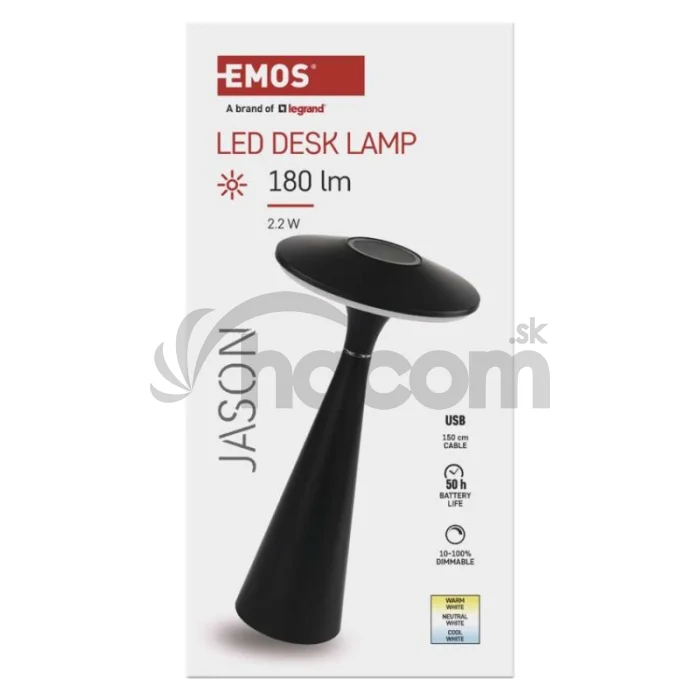 LED stolná lampa JASON, dobíjacia