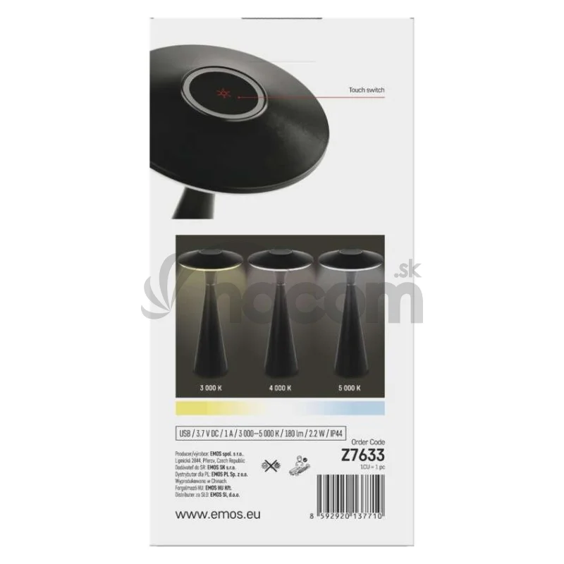 LED stolná lampa JASON, dobíjacia