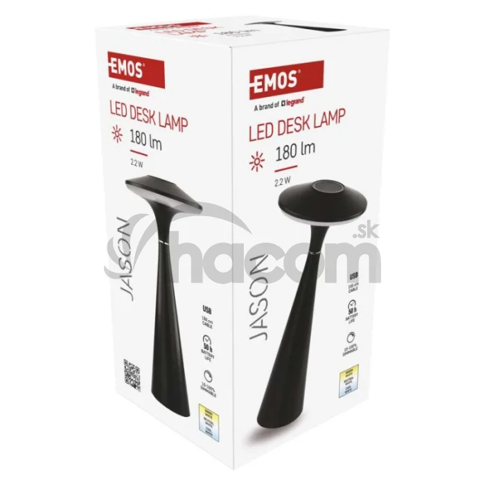 LED stolná lampa JASON, dobíjacia