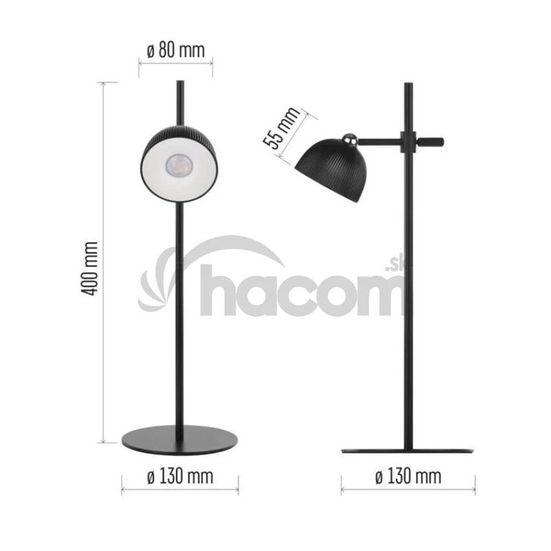 LED stolná lampa SOPHIE, dobíjacia, čierna