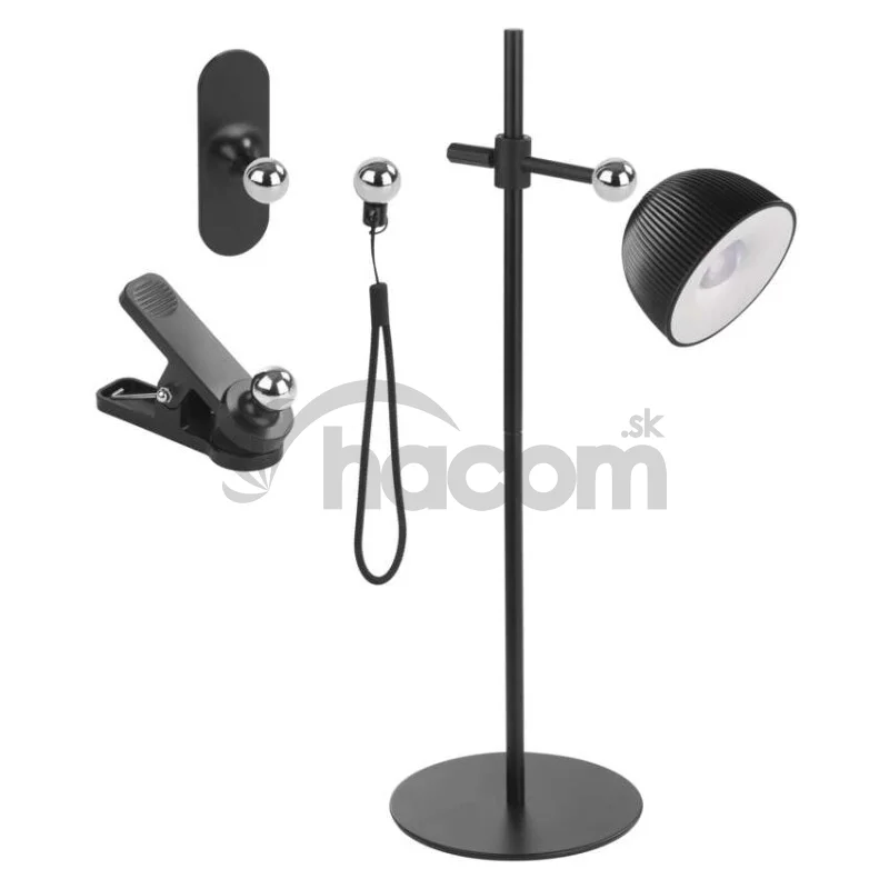 LED stolná lampa SOPHIE, dobíjacia, čierna