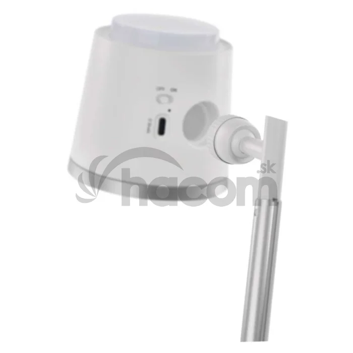 LED stolná lampa ABBIE, dobíjacia, biela