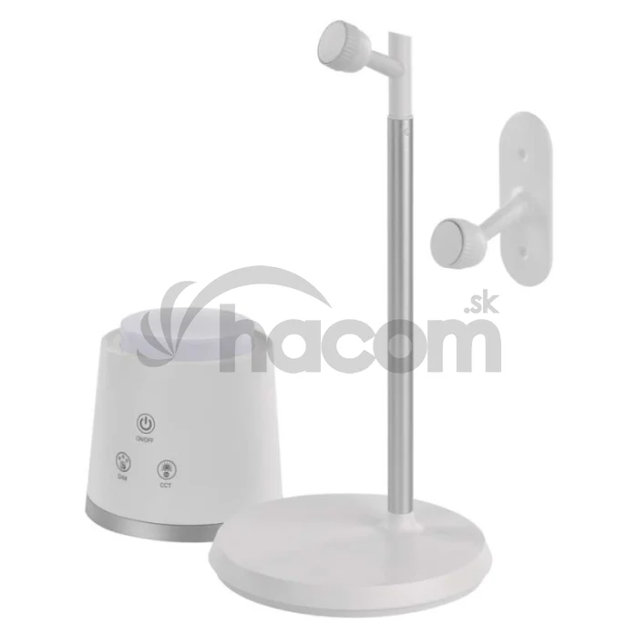 LED stolná lampa ABBIE, dobíjacia, biela
