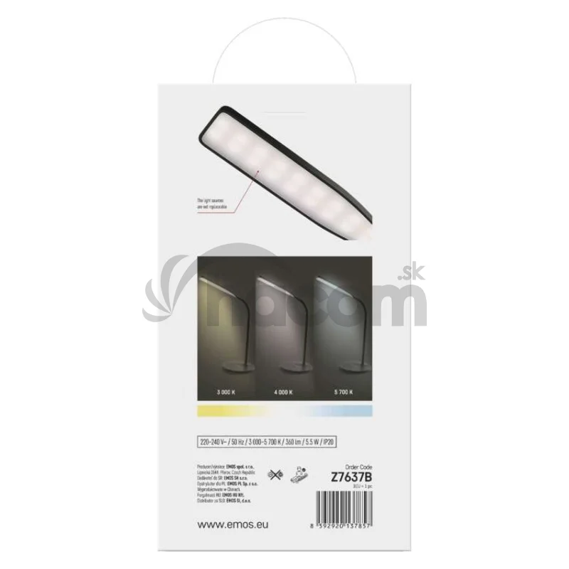 LED stolná lampa OSCAR, čierna