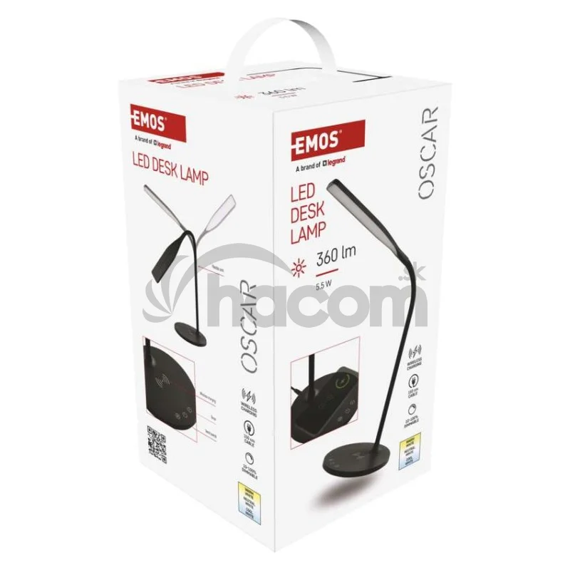 LED stolná lampa OSCAR, čierna