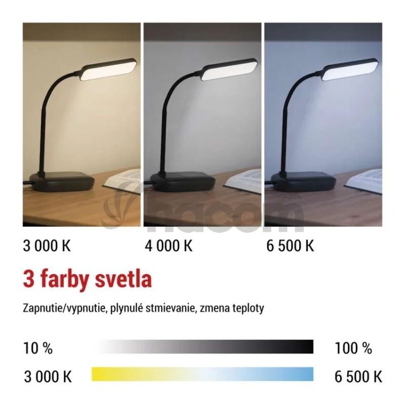 LED stolná lampa MOLLY, čierna