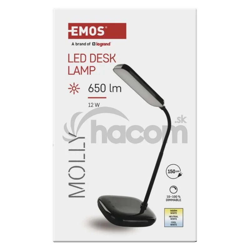 LED stolná lampa MOLLY, čierna