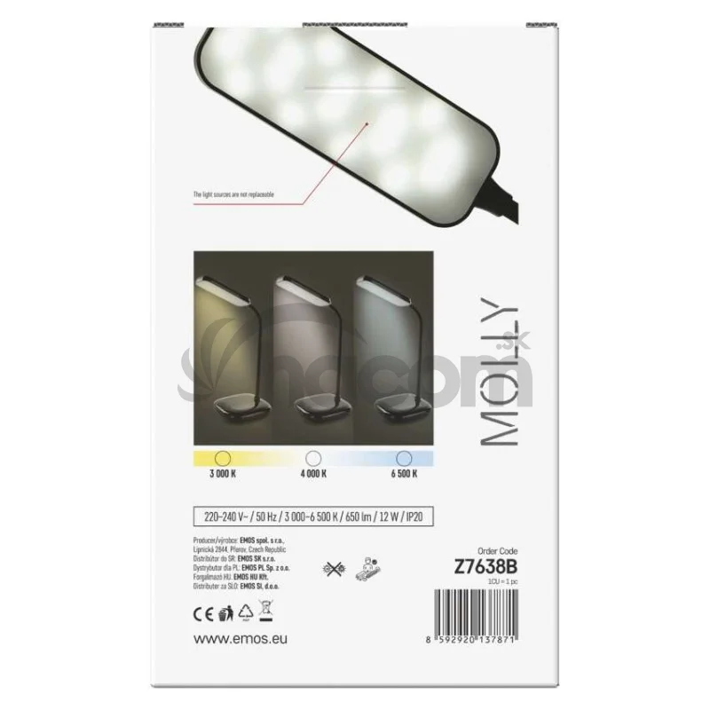 LED stolná lampa MOLLY, čierna