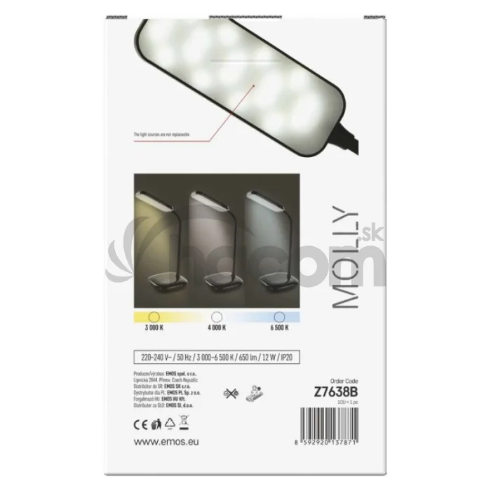 LED stolná lampa MOLLY, čierna