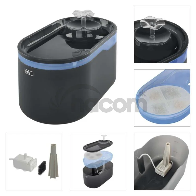 Vodná fontána Pet Care, 2,6 l, sivá