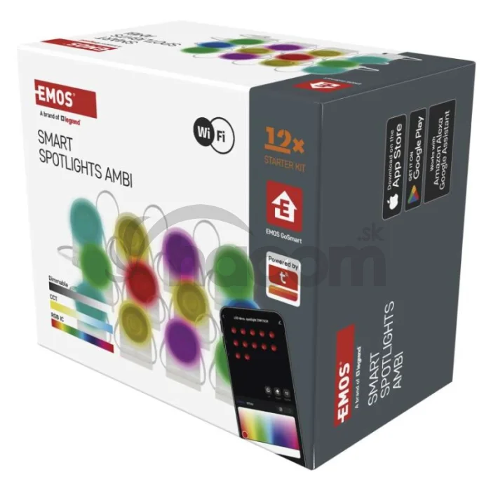 GoSmart LED reflektor - 255 cm reťaz, 12 častí, 7 W, RGBIC+CCT, stmievateľný, WiFi