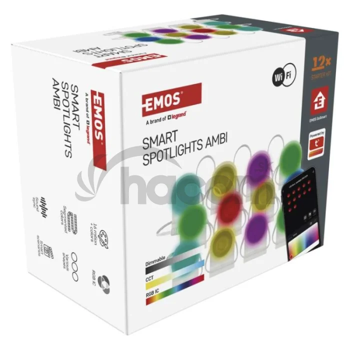 GoSmart LED reflektor - 255 cm reťaz, 12 častí, 7 W, RGBIC+CCT, stmievateľný, WiFi
