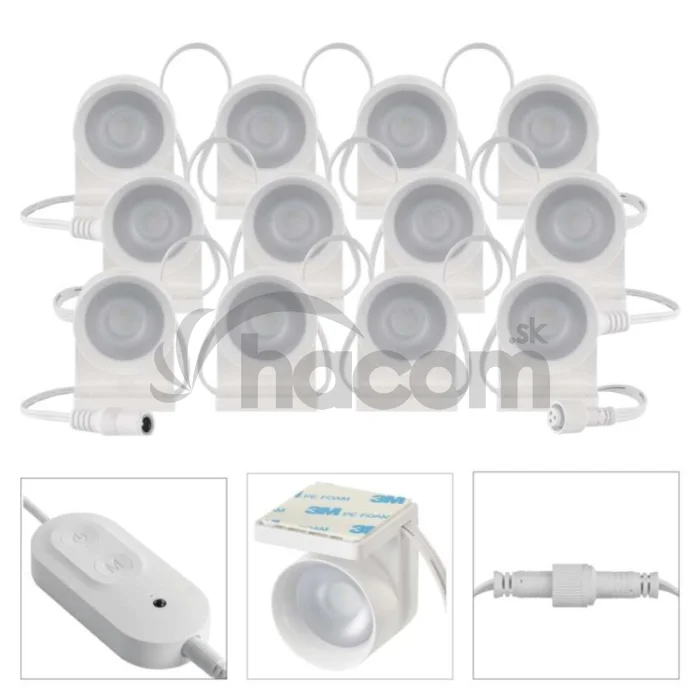 GoSmart LED reflektor - 255 cm reťaz, 12 častí, 7 W, RGBIC+CCT, stmievateľný, WiFi