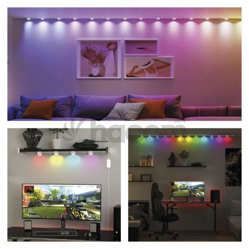 GoSmart LED reflektor - 255 cm reťaz, 12 častí, 7 W, RGBIC+CCT, stmievateľný, WiFi