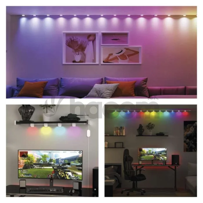 GoSmart LED reflektor - 255 cm reťaz, 12 častí, 7 W, RGBIC+CCT, stmievateľný, WiFi