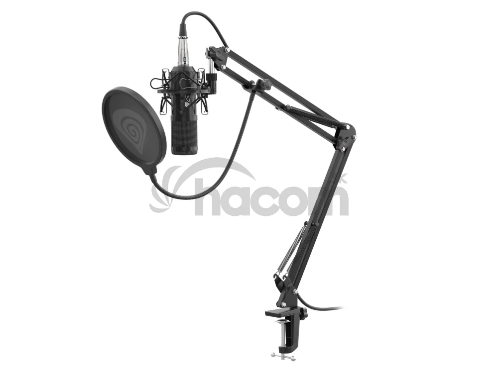 Streamovací mikrofón Genesis Radium 300, XLR, kardioidná polarizácia, ohybné rameno, pop-filter