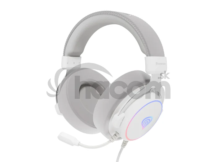 Herné slúchadlá s mikrofónom Genesis NEON 764/7.1/USB/Drôt/Stand/Biela