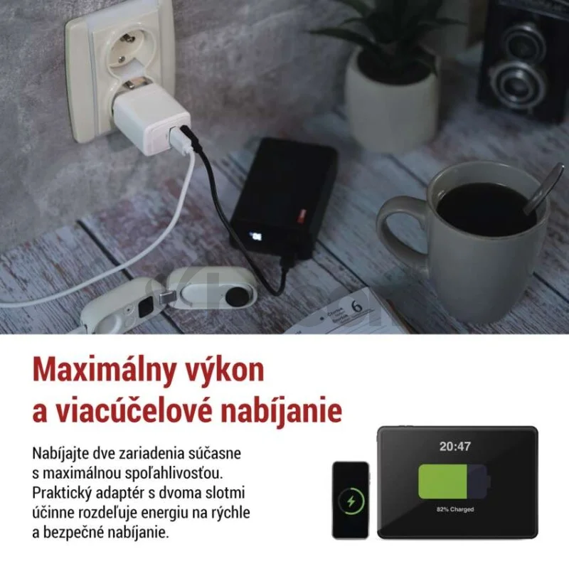 Univerzálny USB adaptér GaN do siete PD 20 W max.