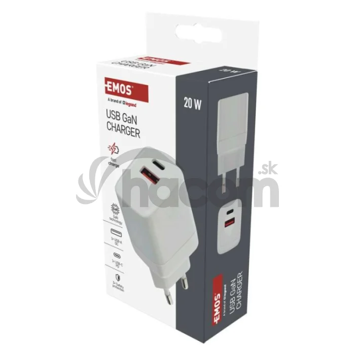 Univerzálny USB adaptér GaN do siete PD 20 W max.