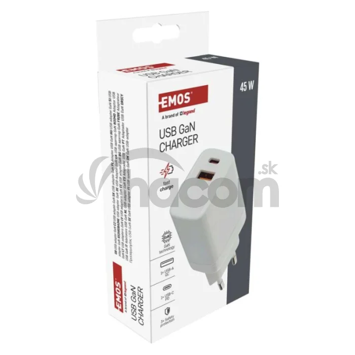 Univerzálny USB adaptér GaN do siete PD 45 W max.