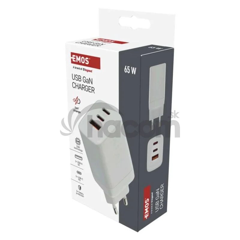 Univerzálny USB adaptér GaN do siete PD 65 W max.
