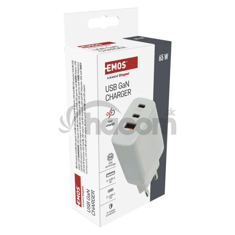 Univerzálny USB adaptér GaN do siete PD 65 W max.