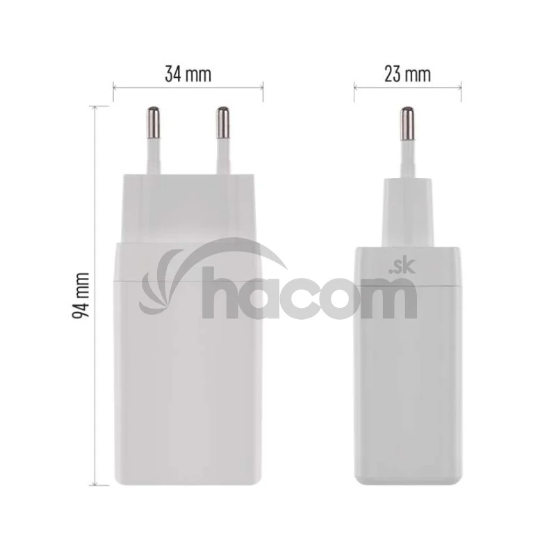 Univerzálny USB adaptér GaN do siete PD 65 W max.