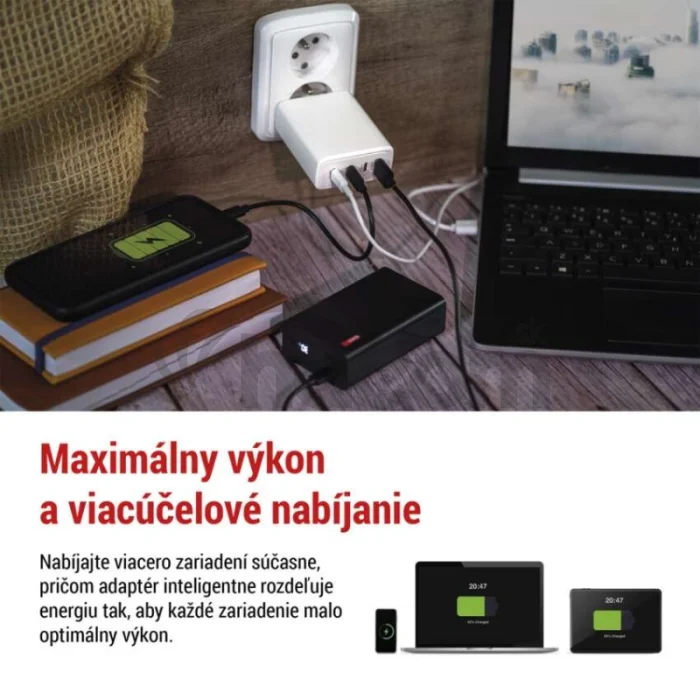Univerzálny USB adaptér GaN do siete PD 120 W max.