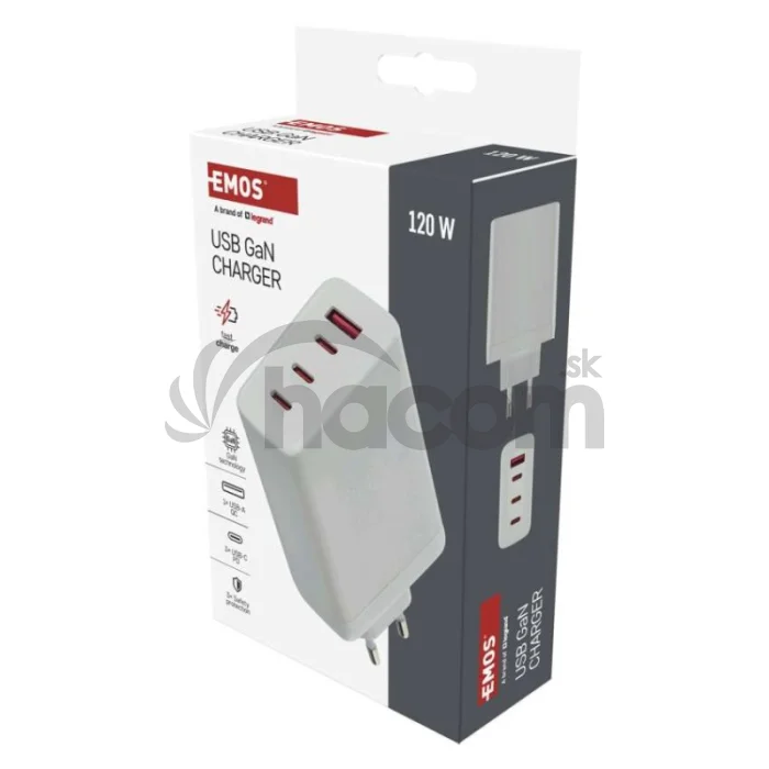 Univerzálny USB adaptér GaN do siete PD 120 W max.