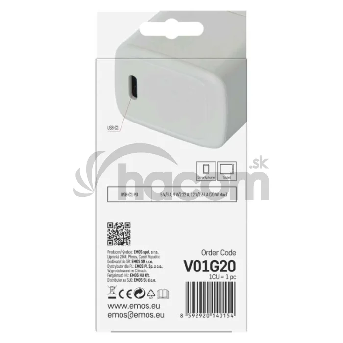 Univerzálny USB adaptér GaN do siete PD 20 W max.