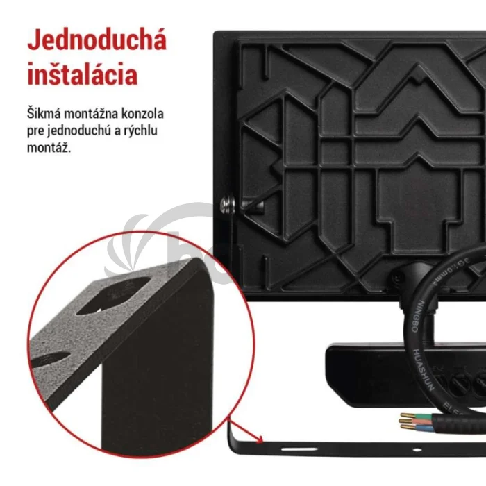 LED reflektor TAMBO so senzorom pohybu, 50 W, 5000 lm, čierny