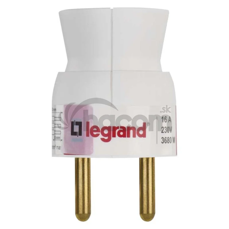 Legrand vidlica priama, biela