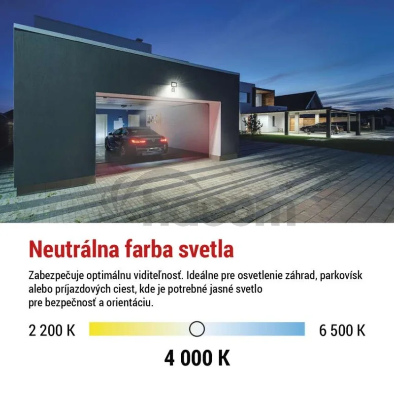 LED reflektor TAMBO so senzorom pohybu, 50 W, 5000 lm, čierny