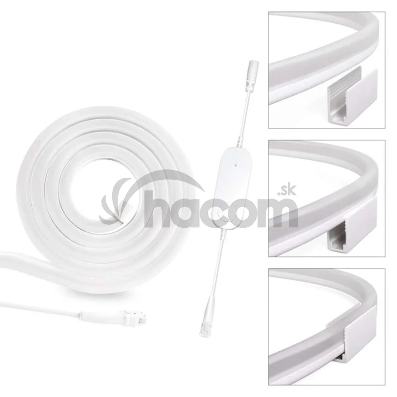 GoSmart Flexibilný LED pásik NEON biely, 3 m, 23 W, RGBIC stmievateľný, WiFi