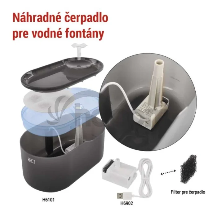 Náhradné vodné čerpadlo pre vodné fontány, biele