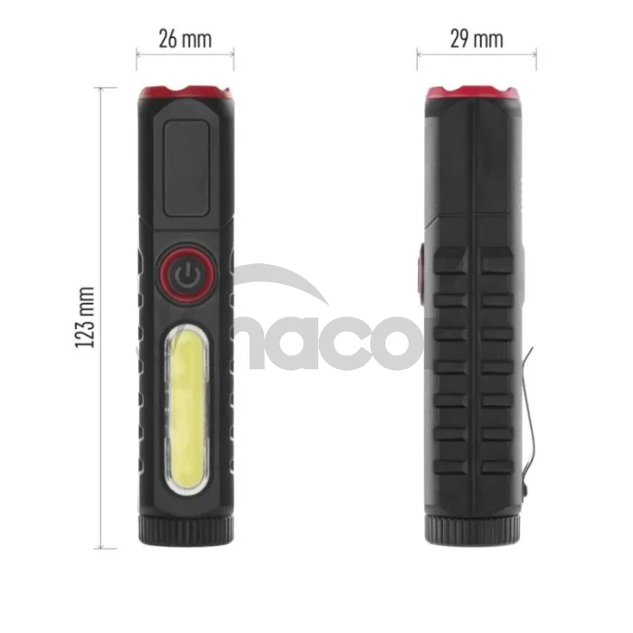 Dobíjacia plastová baterka LED P4720, 120 lm, 10 KS, display box