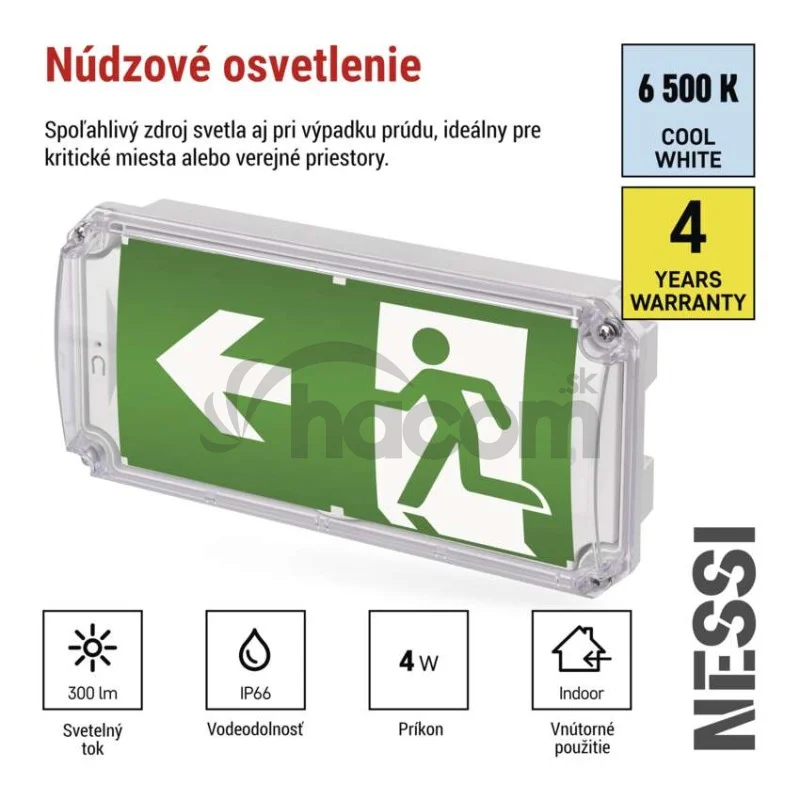 LED Núdzové svietidlo NESSI 4W 3H IP66