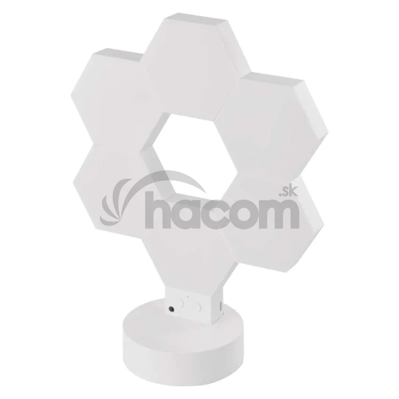GoSmart LED stolná lampa Hexagon biela, 6 častí, RGBIC stmievateľná, WiFi