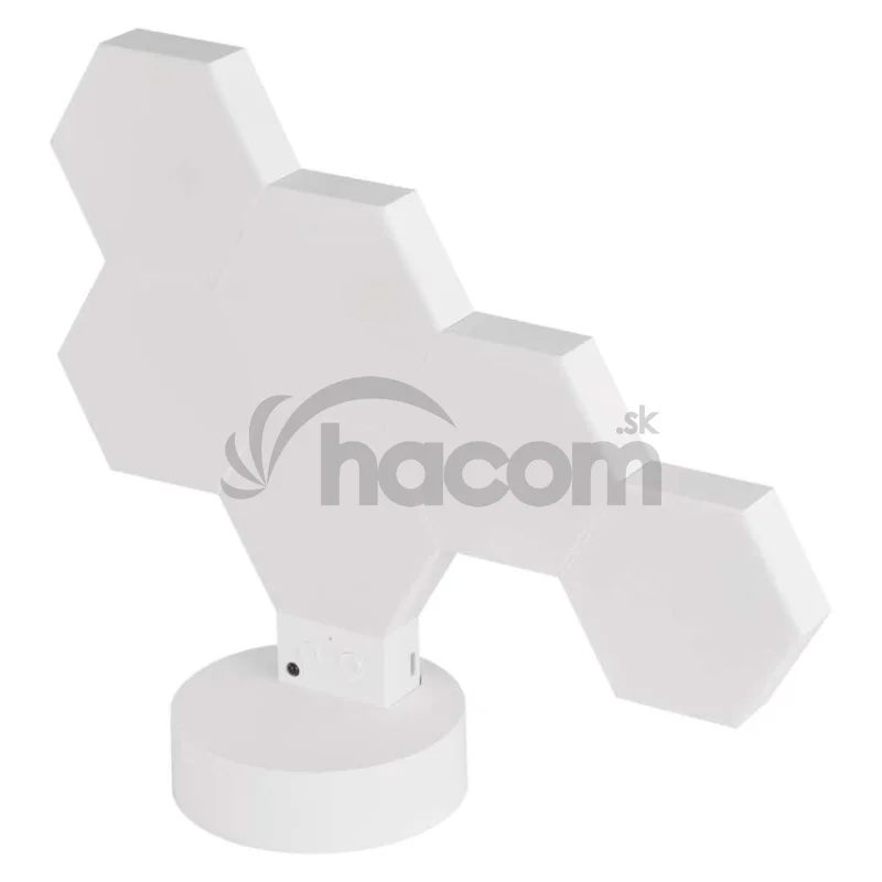 GoSmart LED stolná lampa Hexagon biela, 6 častí, RGBIC stmievateľná, WiFi