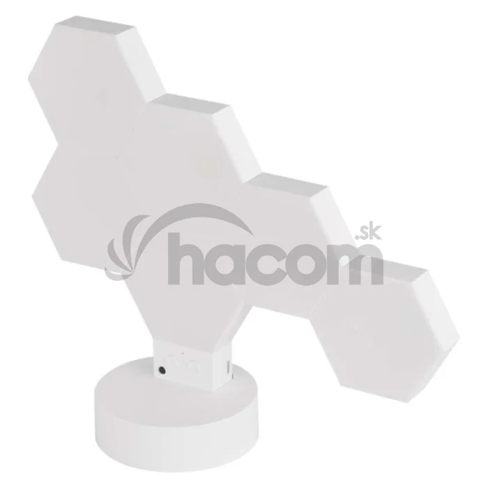 GoSmart LED stolná lampa Hexagon biela, 6 častí, RGBIC stmievateľná, WiFi