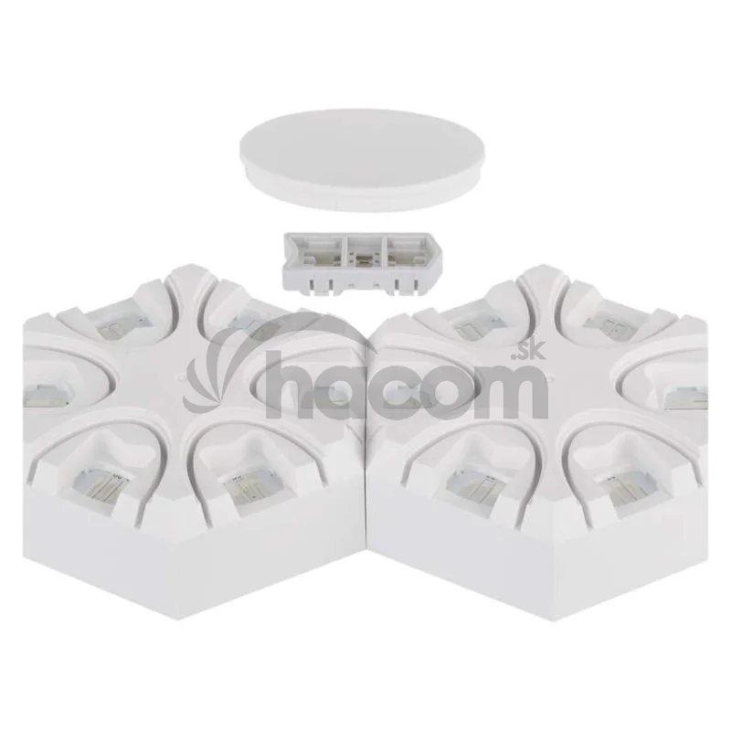 GoSmart LED stolná lampa Hexagon biela, 6 častí, RGBIC stmievateľná, WiFi