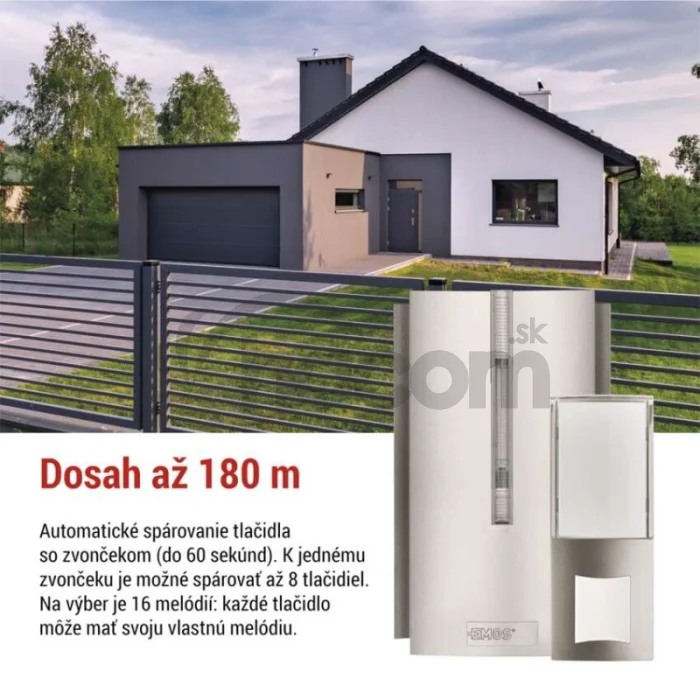 Domový bezdrôtový zvonček P5760N do zásuvky, možnosť predĺženia signálu