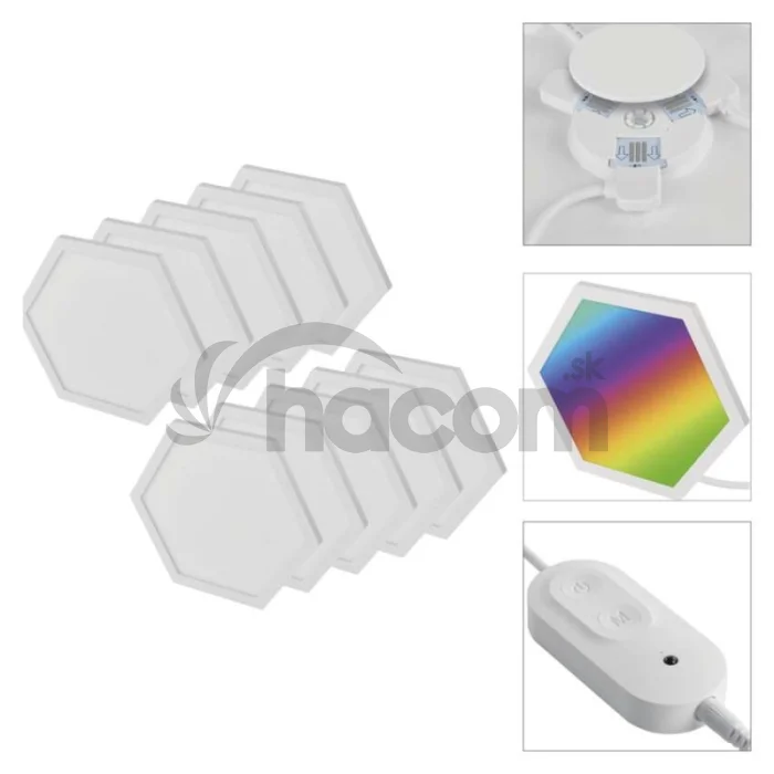 GoSmart LED svietidlo Hexagon, štartovacia sada, 10 dielov, 19 W, RGBIC stmievateľné, WiFi