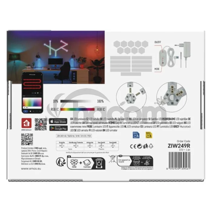 GoSmart LED svietidlo Lines white, 9 dielov, 34 W, RGBIC stmievateľné, WiFi