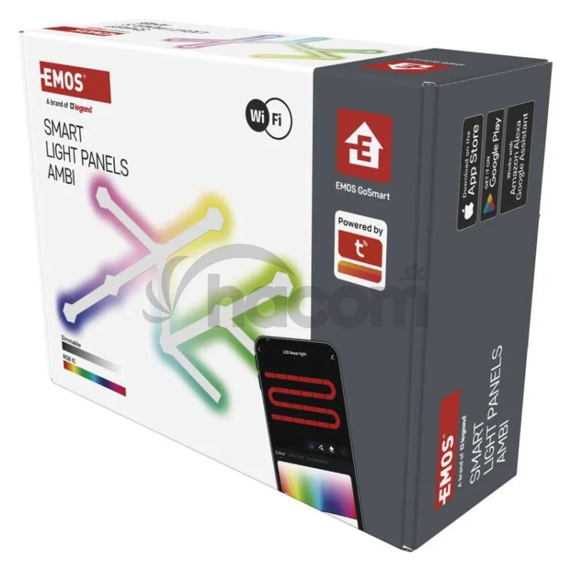 GoSmart LED svietidlo Lines white, 9 dielov, 34 W, RGBIC stmievateľné, WiFi